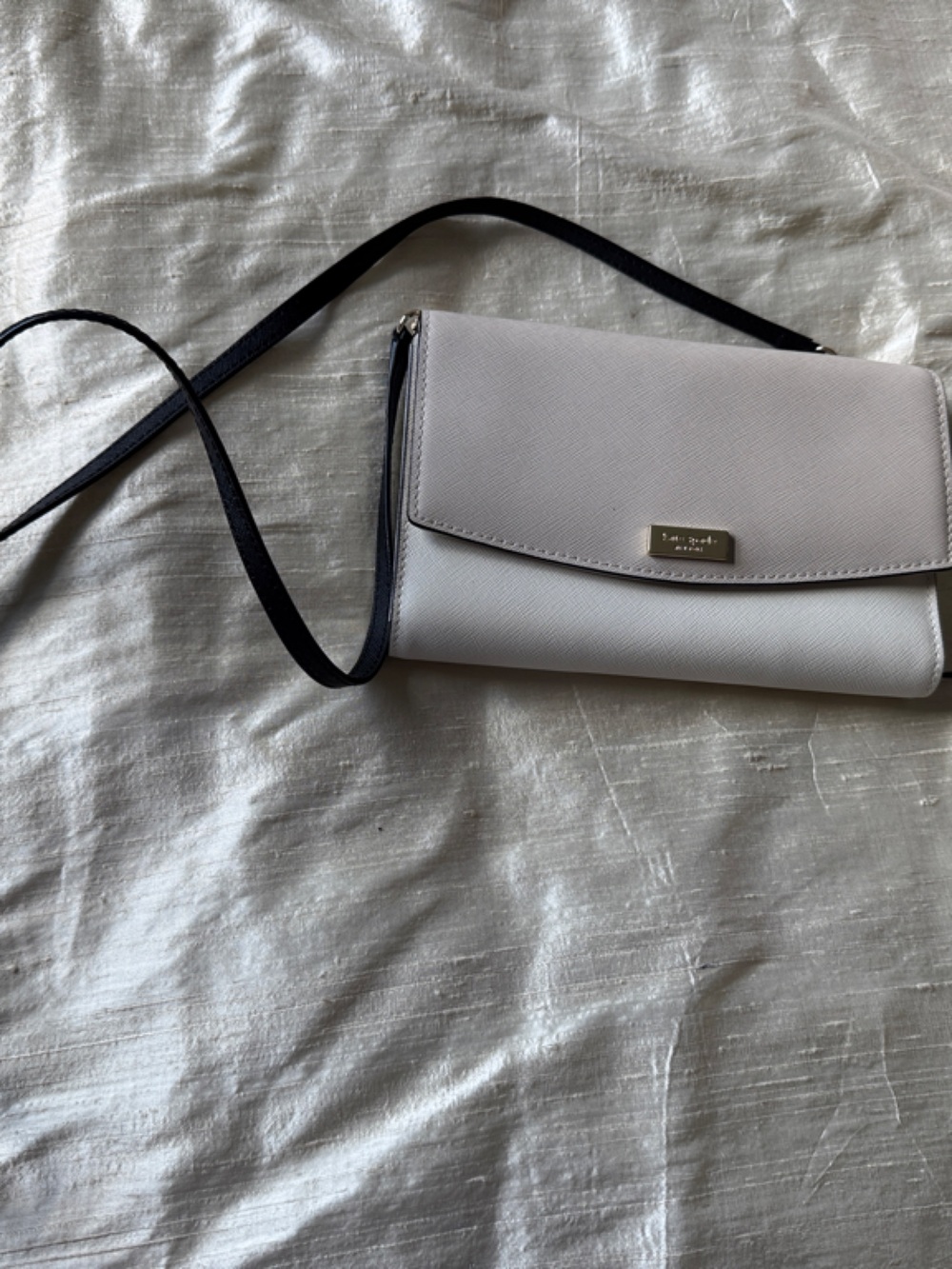 kate spade Two-Tone Light Beige and Cream Crossbody Wallet